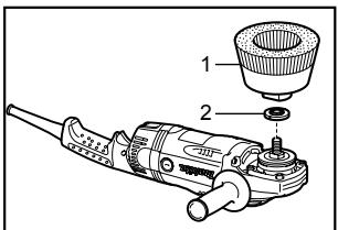 MAKITA GA9031 - Operation with wire cup brush (optional accessory) - 1