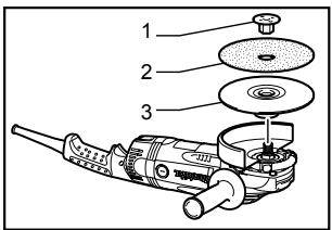 MAKITA GA9031 - Instalación o desmontaje de un disco abrasivo (accesorio optional) - 1