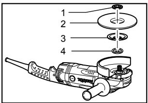 MAKITA GA9031 - Instalación o desmontaje de un disco flexible (accessorio optional) - 1