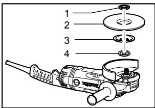 MAKITA GA9031 - Installing or removing flex wheel (optional accessory) - 1