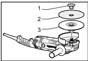 MAKITA GA9031 - Installing or removing abrasive disc (optional accessory) - 1