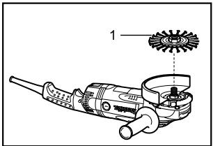 MAKITA GA9031 - Operation with wire wheel brush (optional accessory) - 1