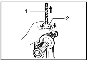 MAKITA HR2475 - Installing or removing the bit - 3