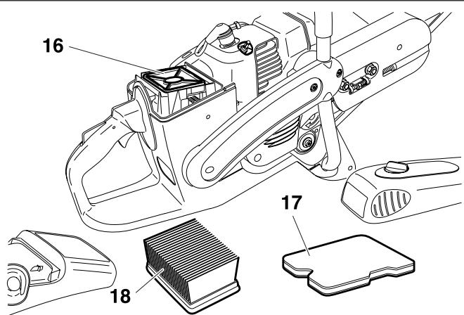 MAKITA DPC6440 - Cleaning / changing the air filter - 7