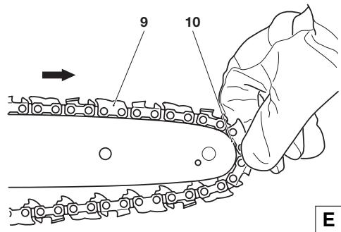 MAKITA ES2135A - Mounting the guide bar and saw chain - 3