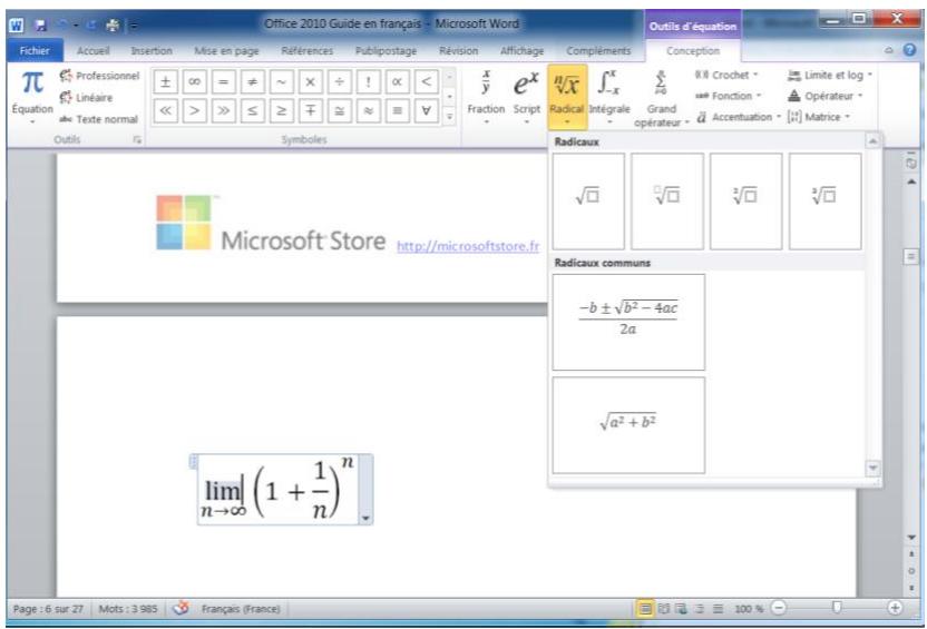 MICROSOFT WORD 2010 - Équations - 1