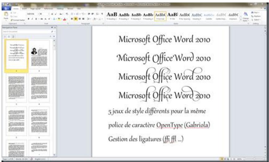 MICROSOFT WORD 2010 - Calligraphie - 1