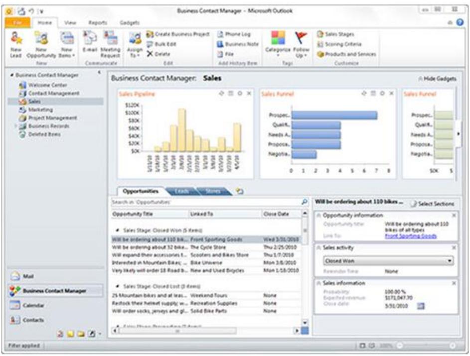 MICROSOFT WORD 2010 - le business contact manager dans outlook 2010, le CRM pour tous - 1