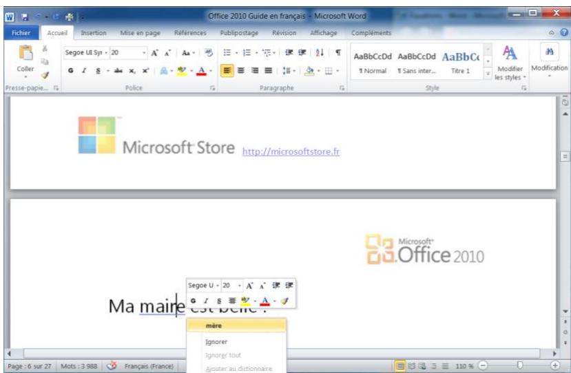 MICROSOFT WORD 2010 - Orthographe, grammaire et dictionnaire des synonymes - 1