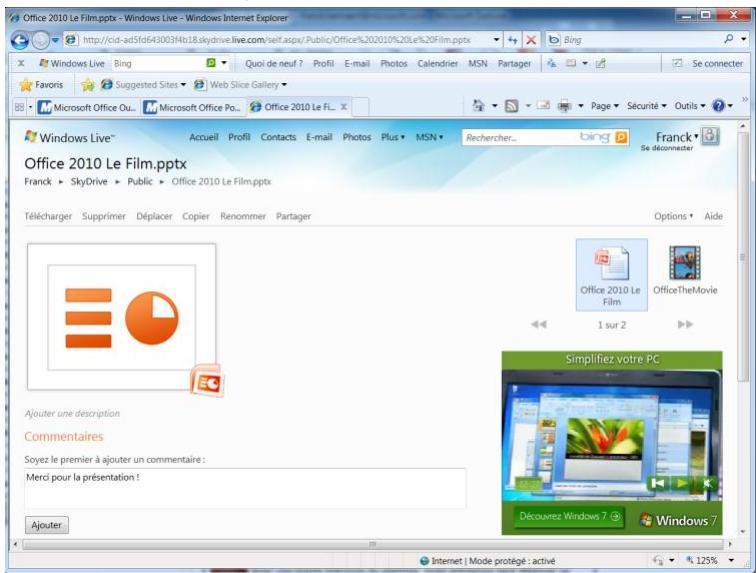 MICROSOFT WORD 2010 - Iii. Travailler en équipe avec powerpoint web apps - 1