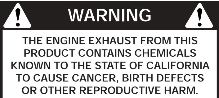 MTD TB75SS - CALIFORNIA PROPOSITION 65 WARNING - 1
