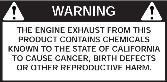MTD YM - CALIFORNIA PROPOSITION 65 WARNING - 1