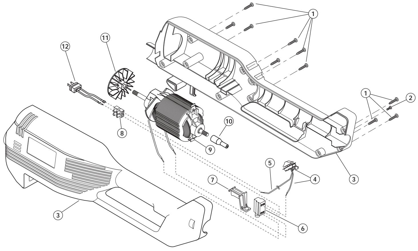 MTD YM132 - MOTOR AND HOUSING PARTS-MODEL YM132 120 VOLT ELECTRIC TRIMMER - 1