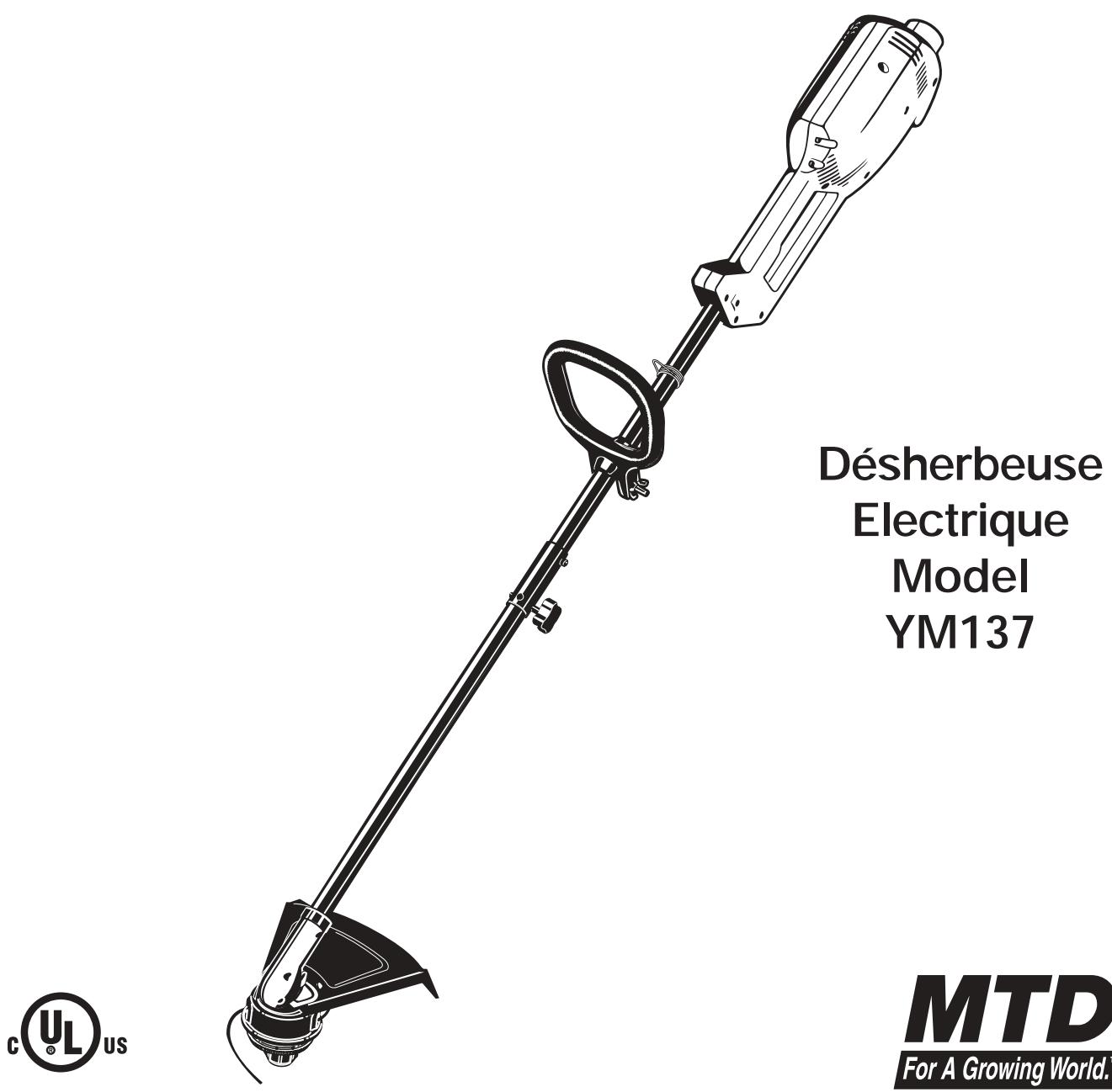 MTD YM137 - Manuel de l'utilisateur - 1