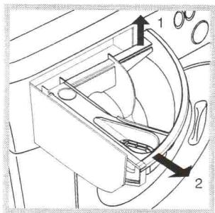 HOTPOINT-ARISTON LAVANTE-SECHANTE AMD 145 - Nettoyage du tiroir à produits lessiviels - 1