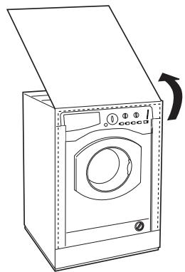 HOTPOINT-ARISTON AWM 129 - Applicazione del pannello in legno alla porta e insertimento della macchina nei mobili: - 2