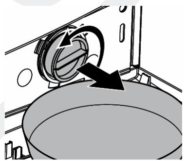 LISTO LAVE-LINGE LF 1005-1 - Évacuation de l'eau restante et nettoyage du filtre de la pompe de vidange - 4