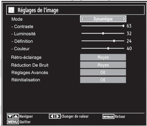 LISTO TELEVISEUR LCD 19LCDUSB-705 - Configuration des paramètres d'image - 1