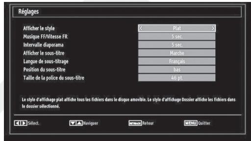 LISTO TELEVISEUR LCD 32LCDUSB-654 - Réglages du navigateur média - 1
