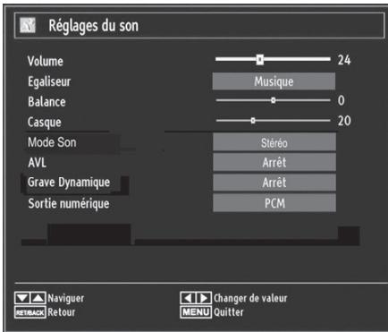 LISTO TELEVISEUR LCD 32LCDUSB-654 - Configuration des paramètres sonores - 1
