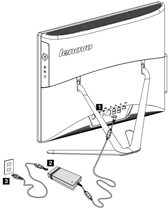 LENOVO C440 - 57318031 TOUCH - Branchement du cordon d'alimentation - 1