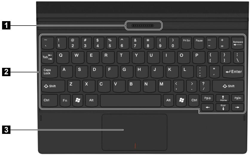 LENOVO MIIX 3-1030 (80HV0012FR), MIIX 3-1030 (80HV001FFR) - Vue de dessus du dock clavier (sur certains modèles uniquement) - 1
