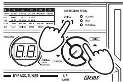 KORG AX5G - Adjusting the pedal sensitivity - 1