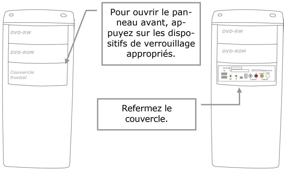MEDION BDAPC8808 - Ouvrir et fermer le couvercle frontal - 1