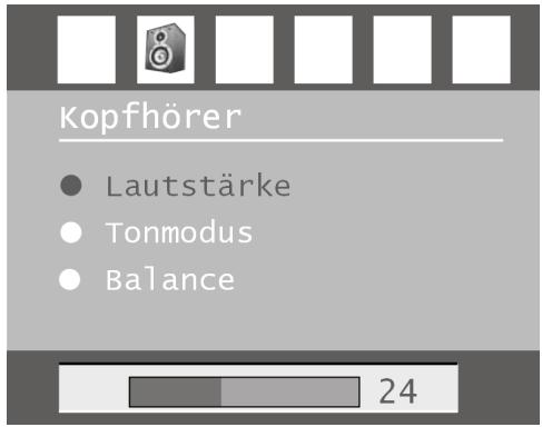 MEDION LCD TV MD 30325 - Untermenü KOPFHÖRER - 1