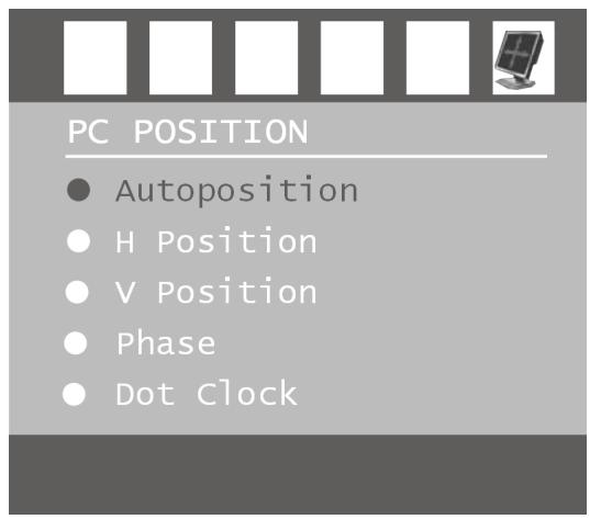 MEDION LCD TV MD 30325 - Menu PC POSITION - 1