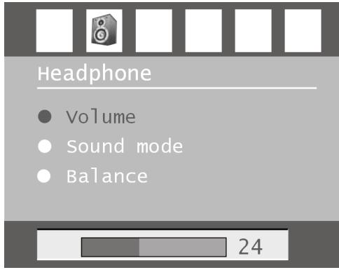 MEDION LCD TV MD 30325 - Submenu HEADPHONE - 1