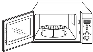 MEDION MICROWAVE OVEN WITH CONVECTION AND GRILL MICROMAXX MD 42201 - Grill rack installation - 1