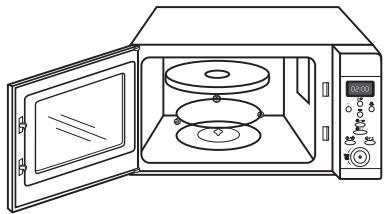 MEDION MICROWAVE OVEN WITH CONVECTION AND GRILL MICROMAXX MD 42201 - Wkladanie talerza szklanego - 1