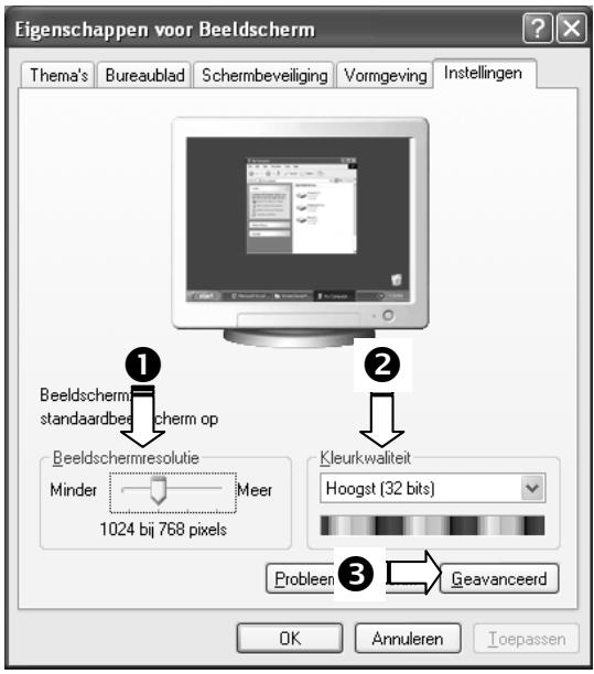 MEDION MD 20086 - Windows XP: Eigenschappen voor beeldschemm - 1