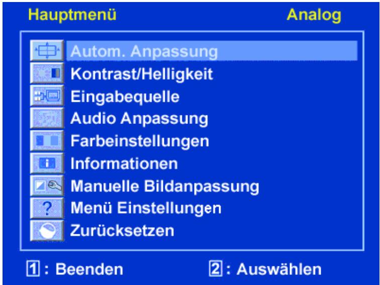 MEDION MD 20086 - Das OSD-MENU - 1