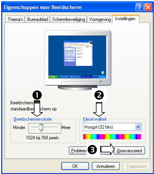 MEDION MD 20121 - Windows XP: Eigenschappen voor beeldschemm - 1