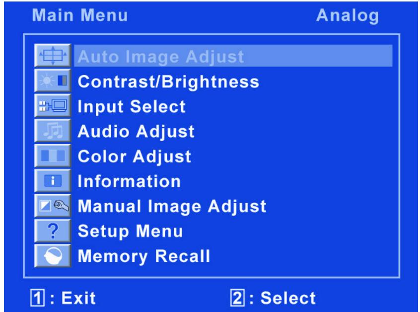 MEDION MD 20121 - The OSD menu - 1