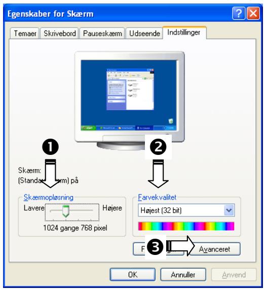 MEDION MD 20121 - Windows XP: Egenskaber for Skærm - 1