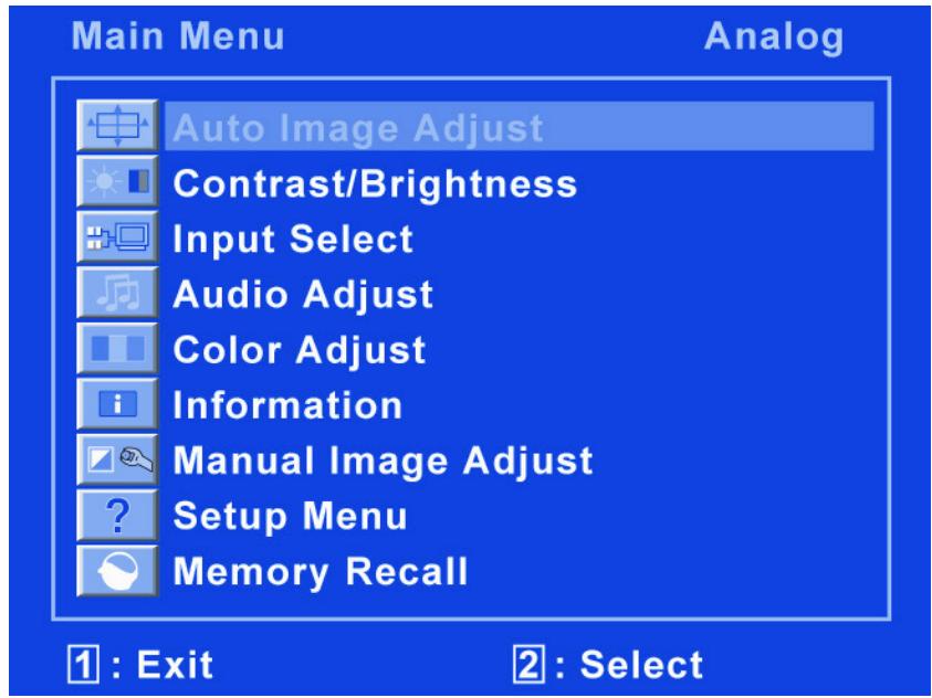 MEDION MD 20121 - II Menu OSD - 1