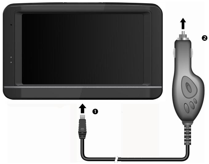 MEDION MD 97740 - brancher l'adaptateur voiture - 1