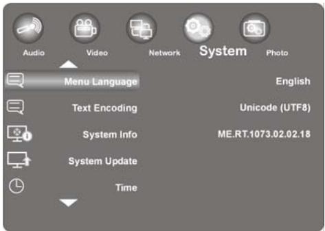 MEDION E85015 MD 86162 - "System" menu - 1