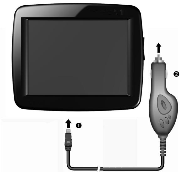 MEDION GOPAL-E3132-M20-MD-97503 - Connecting the Car Adapter - 1