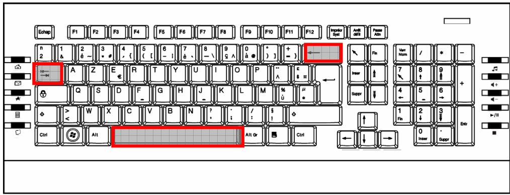 MEDION LIFE E81010 MD 85877 - Barre d'espacement/touche de tabulation/touche d'effacement - 1