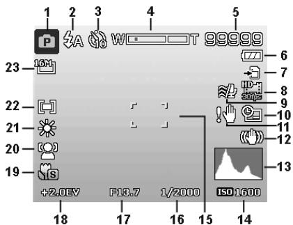MEDION LIFE X44088 MD 86888 - Informations affichées pour la prise de vue - 1