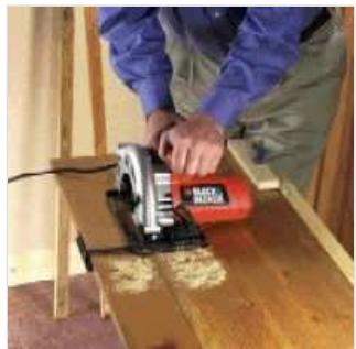 BLACK & DECKER BLACK & DECKER CD601 - Scie circulaire à fil de 1100 watts - 55 mm de profondeur de coupe - 3