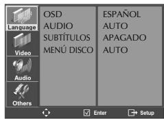 DAEWOO DCSB8511A - CONFIGURación DEL IDIOMA DEL DVD - 1