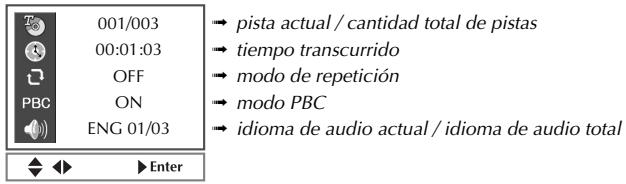 DAEWOO DCSB8511A - Durante la reproduccion, oprima [DISPLAY] (visor). - 2