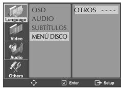 DAEWOO DCSB8511A - Selección un idioma para el menu del disco - 2
