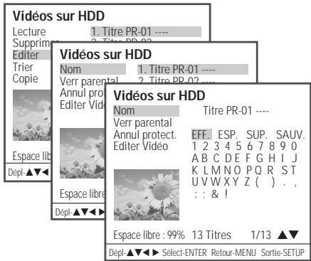 DAEWOO DHR-8105S - Changement du nom ("labellisation") d'un titre - 1
