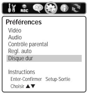 DAEWOO DHR-8105S - PREFERENCES / Disque dur - 1
